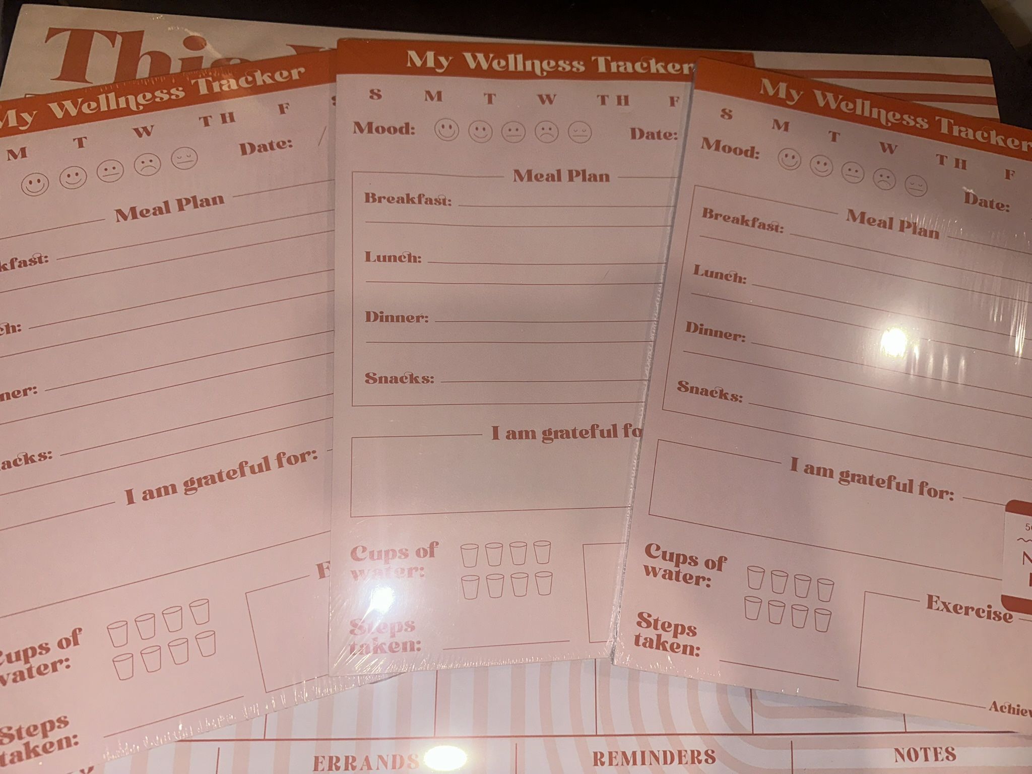 Jumbo Blank Weekly Calendars & Wellness Trackers 
