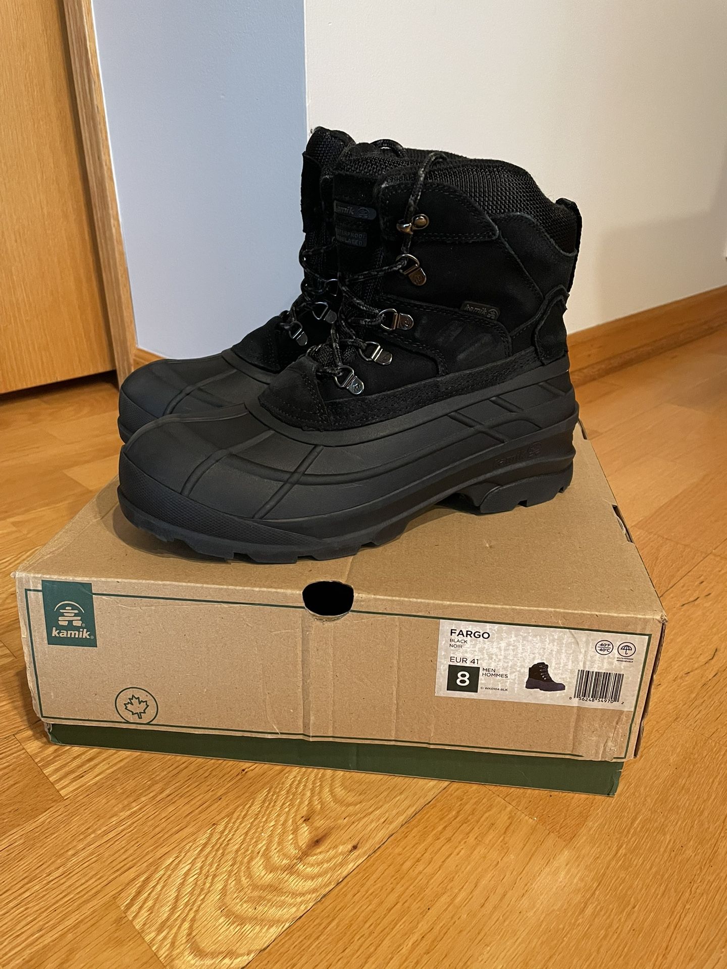 KAMIK Men’s Snow/winter Boots Size 8, Like New Condition