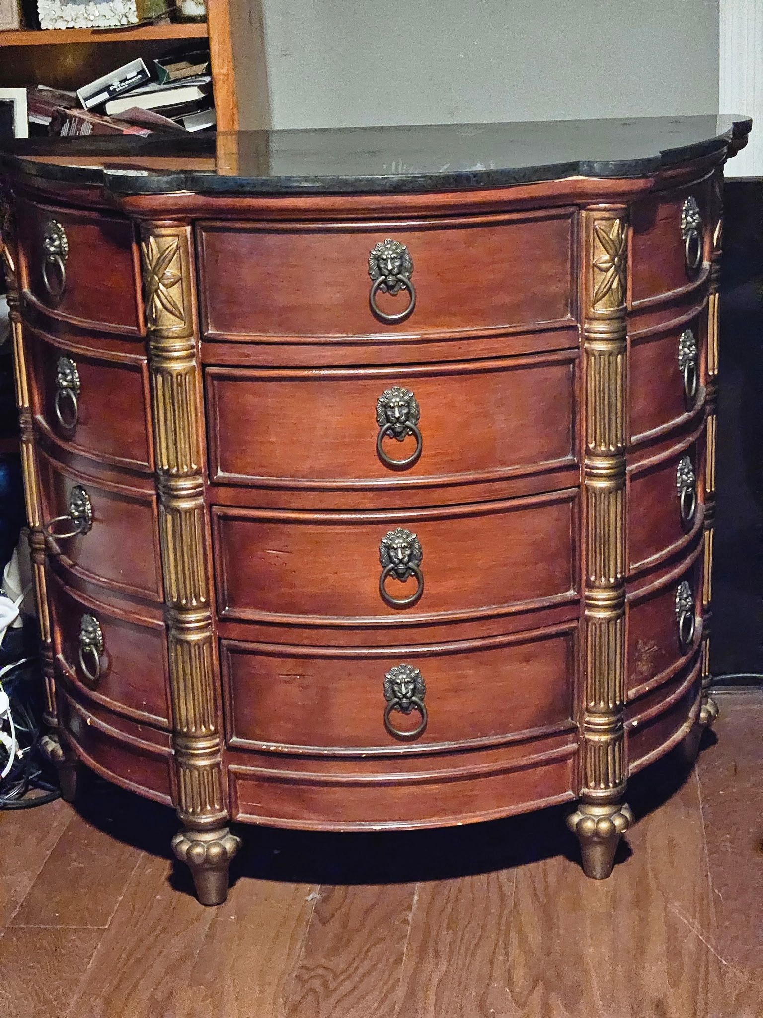 Antique Lion Head Side Table Dresser