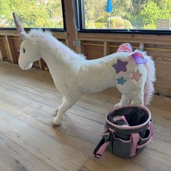 Melissa and Doug large stuffed unicorn and Weaver accessories bag - $50