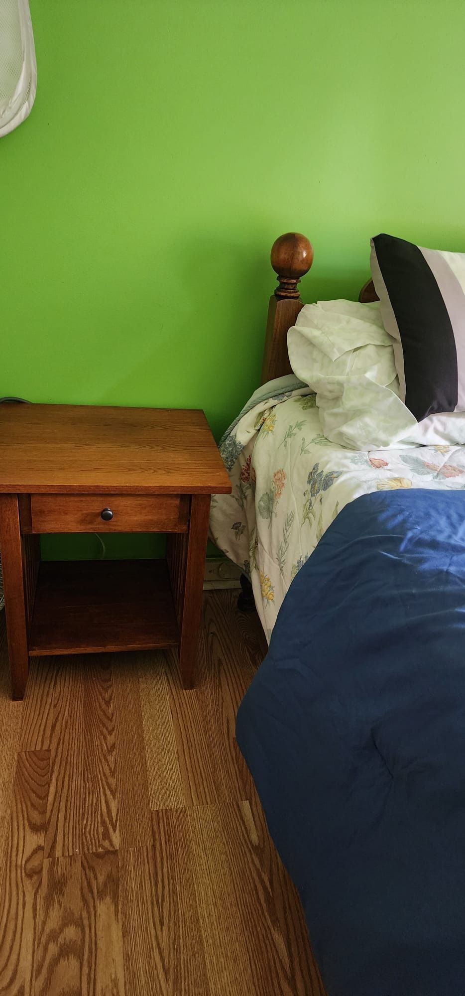 Wooden Side Tables, Dresser, Bed Frame And Mattress