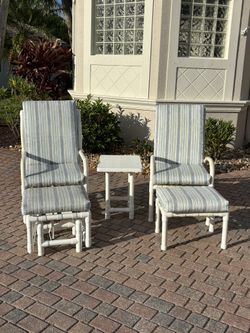 PVC Rocker Chair, Reclining Chair With Ottomans And Table
