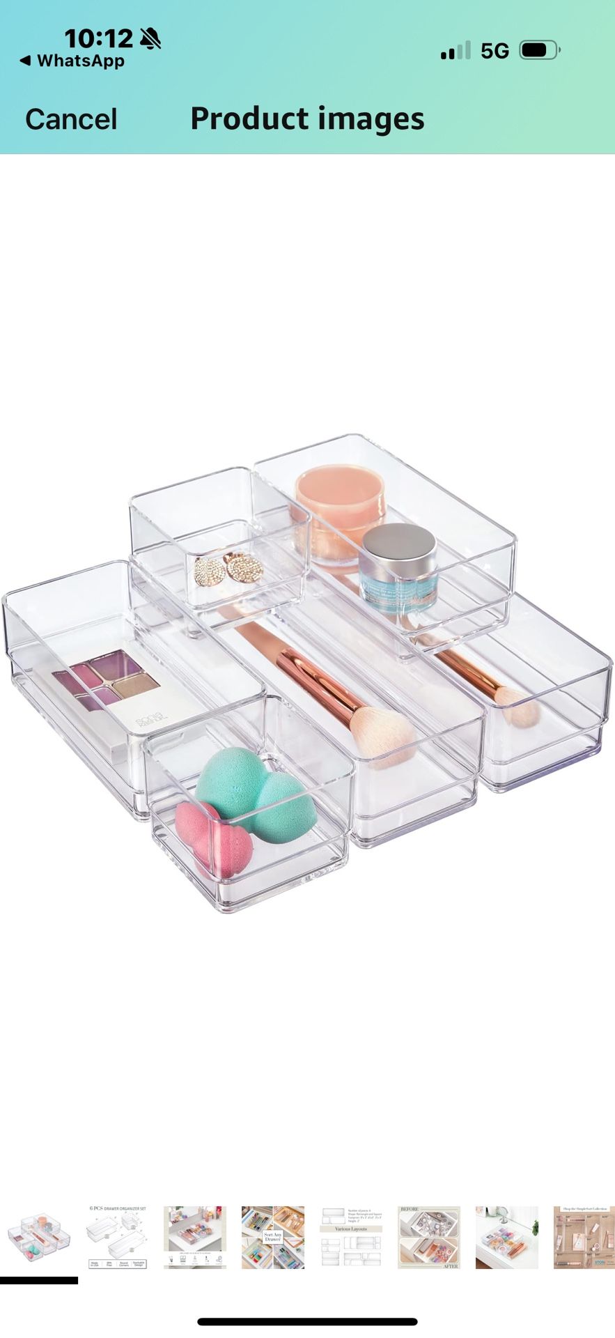 STORi SimpleSort Drawer Organizer Bins 6 pc Set, Multi-size, Bathroom Organizers and Storage, Makeup Organizer, Desk Organizer, Vanity Organizer, Clea