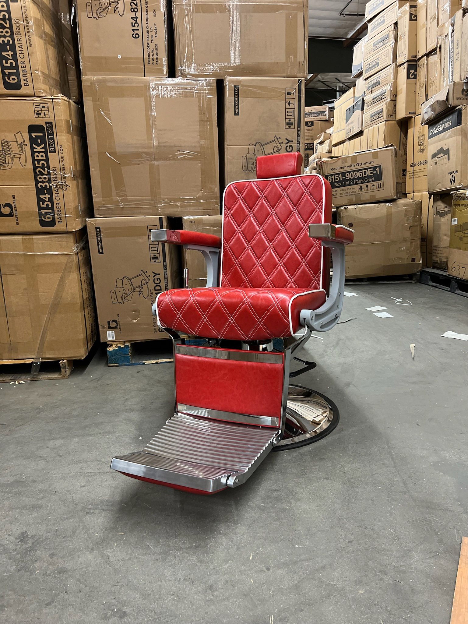 Barberpub Barber Chair Model 3825 Red Hydraulic Beauty Styling Chair