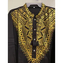 Men's African Suit Dashiki/ Pants Outfit Traditional 2 Piece- 2XL -BLACK-NEW-LL
