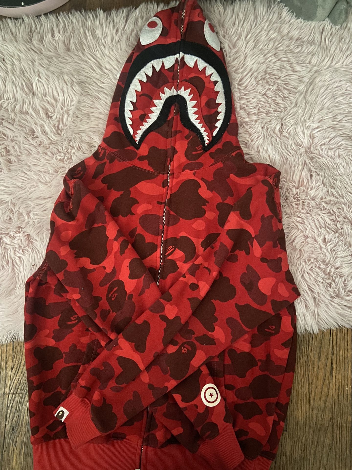 BAPE color camo shark full zip up hoodie