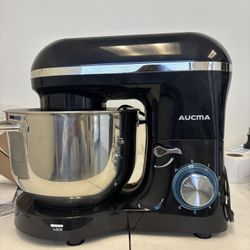 Aucma Stand Mixer,6.5-QT 660W 6-Speed Tilt-Head Food Mixer, Kitchen Electric Mixer with Dough Hook, Wire Whip & Beater (6.5QT, Black)