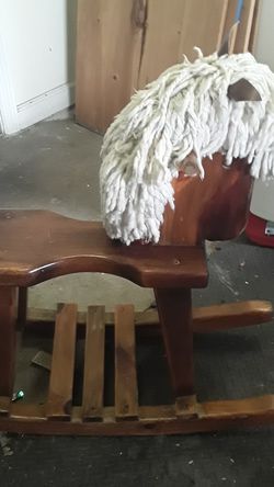 Solid wood rocking horse