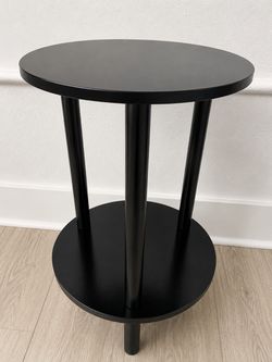 Black Round 2-Tier Side Table / Accent Table – $20 OBO