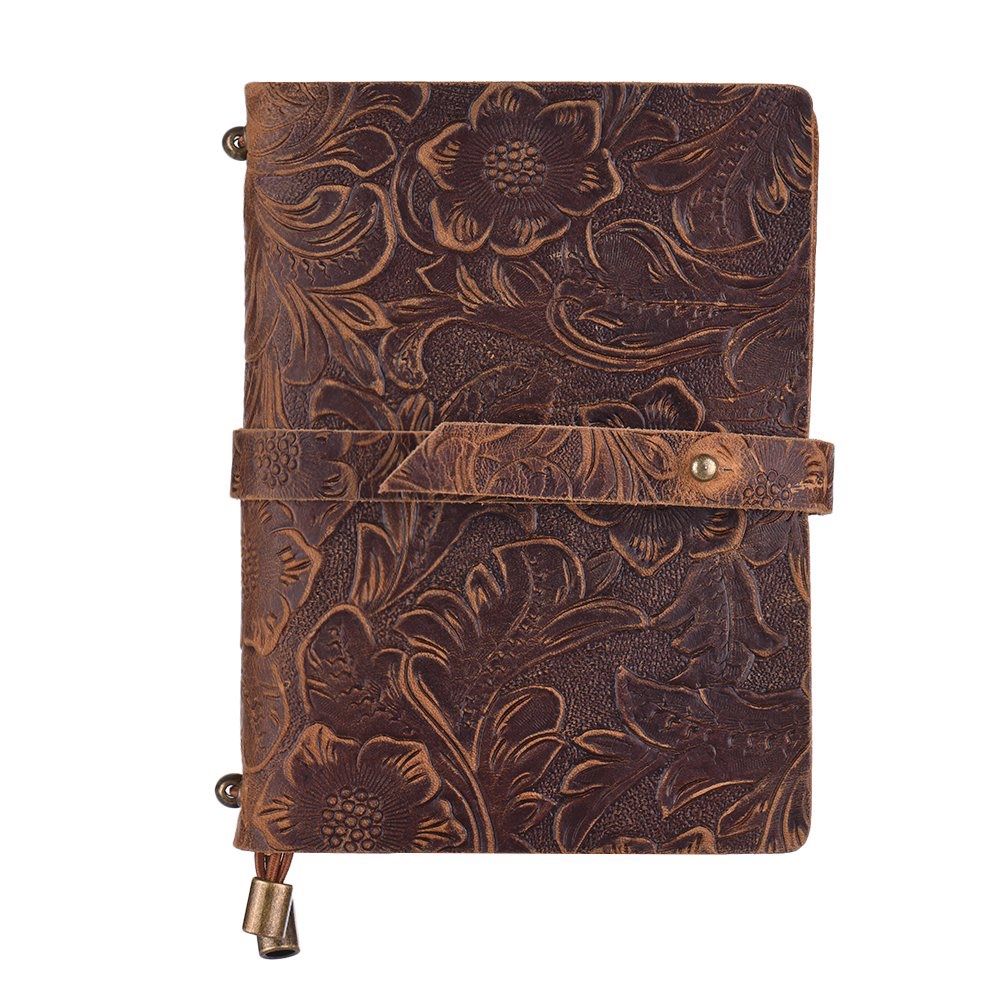 Vintage Leather Flower Journal