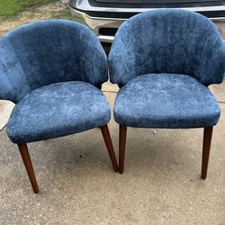 Navy Upholstered Dining Chairs (Set Of 2)