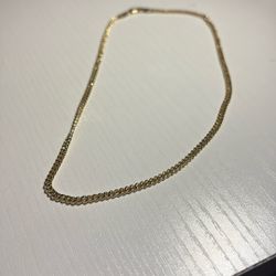 18kt Gold Necklace 3mm 16” 9g