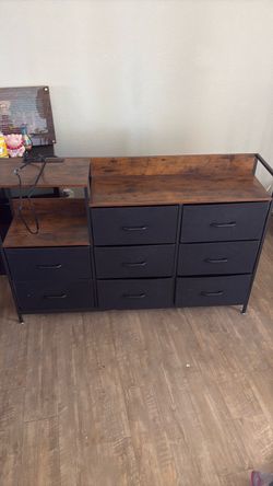 Dresser with Fabric Drawers with outlets (free)