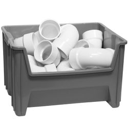 Akro-Mils 13015 Stak-N-Store Heavy Duty Stackable Open Front Plastic Storage Container Bin