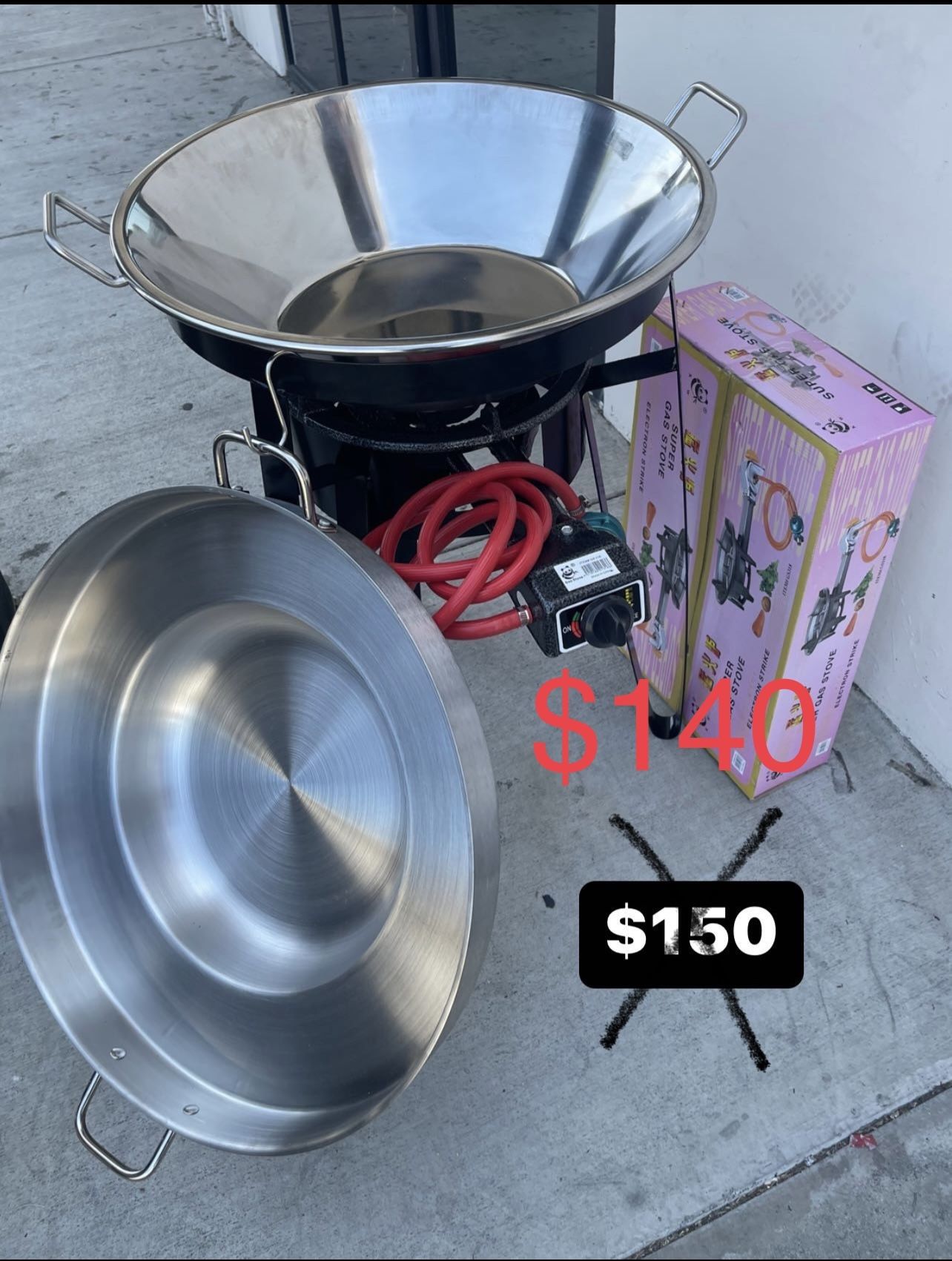 Cazo De Accero Con Comal I Quemador I Vase Alta Nuevo En Especial De  Diciembre., image size:1284x1701