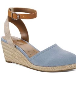 Style & Co Women's Mailena Wedge Espadrille Sandals, Light Blue Micro Size 8