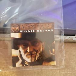 Willie Nelson Autograph Cd Cover With Authentication Letter
