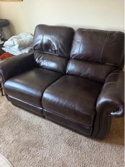 Leather loveseat