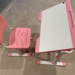Kids Height Adjustable Desk With Chair 