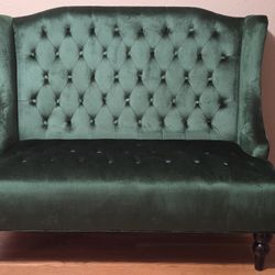 Green Velvet Love Seat