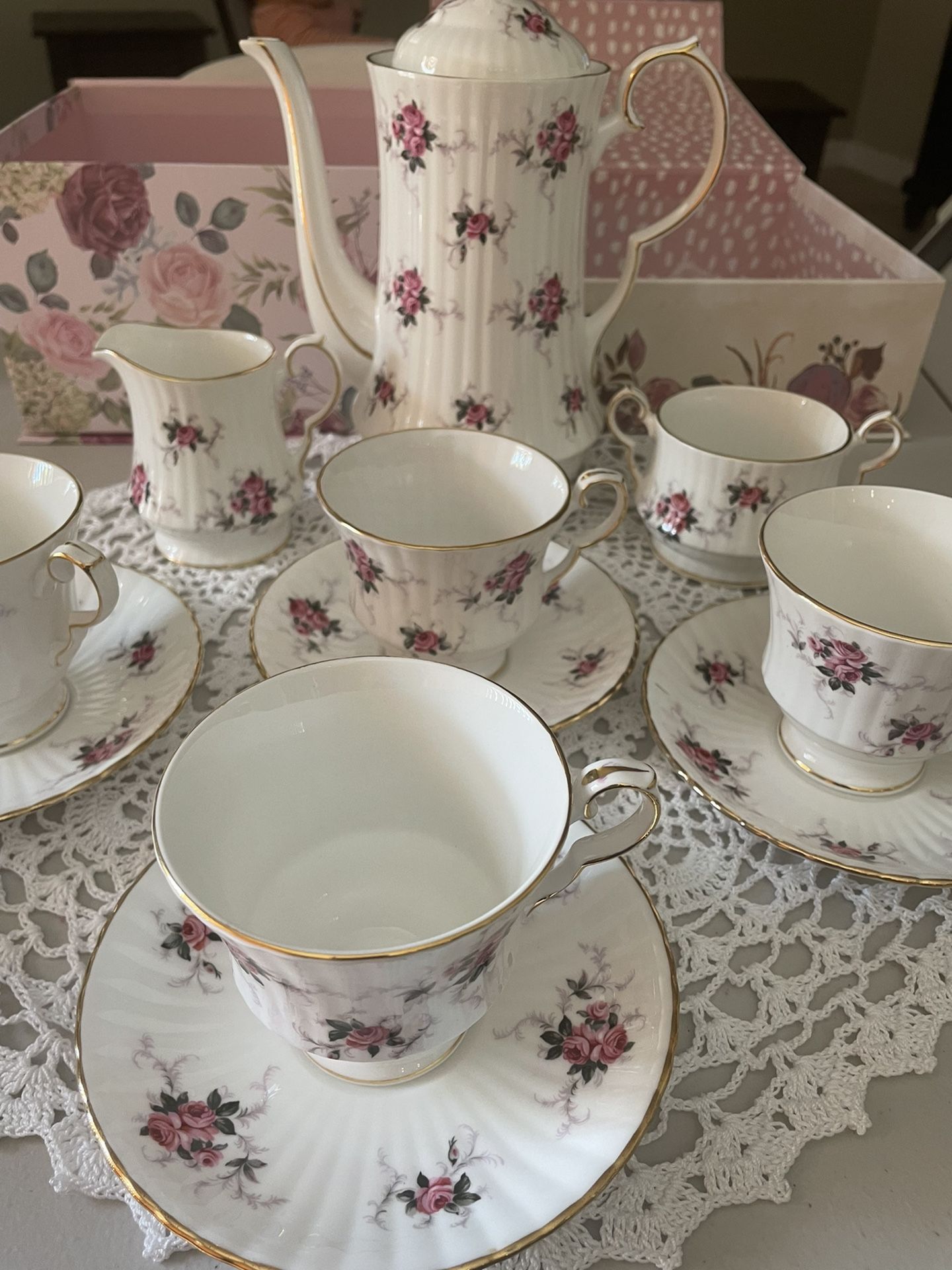 Princess House By Hammersley. Windsor Rose Fine Bone China Tea Set Vintage Set