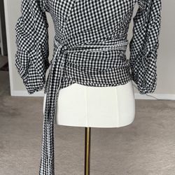 Wrap top With bell sleeves