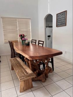 Live edge slab dining table