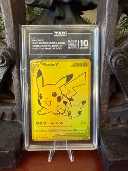 2021 Pokemon Pikachu V Black Star Promo Sword & Shield Tag 10