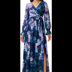 New Adrianna Papell Floral Chiffon Dress Size 2