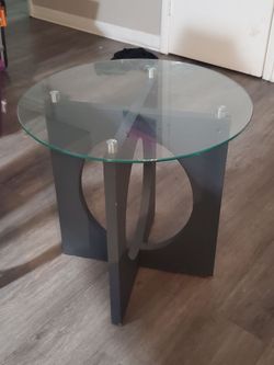 Small round glass table