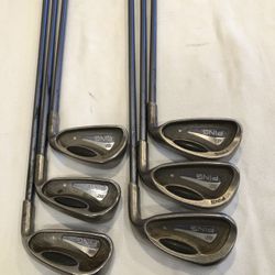 Ping Golf G2 L White Dot RH  4h, 5h, 7,8,9,W Irons set Light Weight Graphite