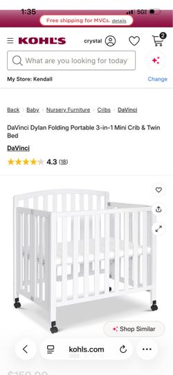 Davinci portable folding 3 in 1 mini crib with extra mattress brand new