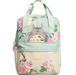 Studio Ghibli My Neighbor Totoro Floral Backpack Mint Green 17" NWT