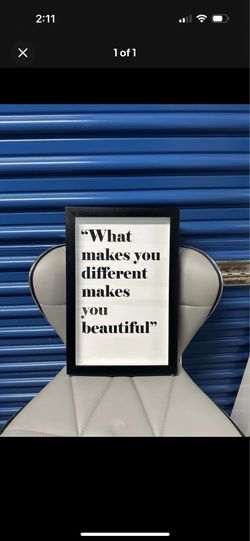 Framed Quote Print Wall Art, Black & White, Vertical "What makes you different"
