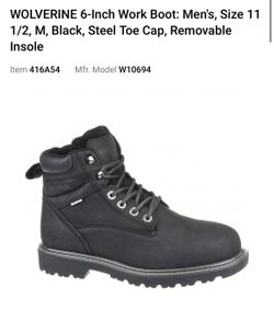 Wolverine 6-Inch Steel Toe Work Boot Men's 11-11.5