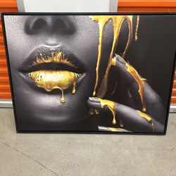 Liquid Gold Framed Canvas Print - 45” x 32”