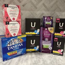 Feminine products - Tampax, U By Kotex, Poise & Summer’s Eve - Bundle #18