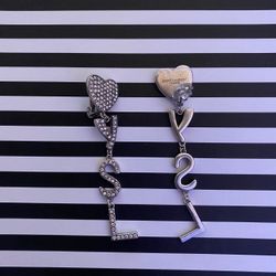 New Crystal Monogram Y S L  Drop Earrings 