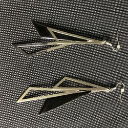 Black/ Silver Dangle Earrings- West Chester