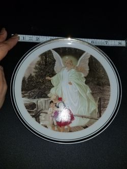 Guardian angel decorative plate