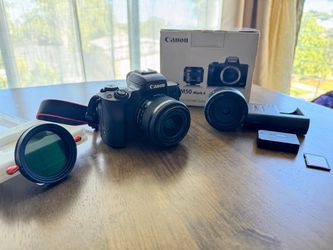Canon EOS M50 Mark II + 2 Lenses + Accessories - Excellent Condition