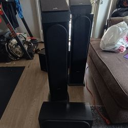 Pioneer 5.1.2 Andrew Jones Surround With Two Up Firing Polk Speakers. Denon Receiver 