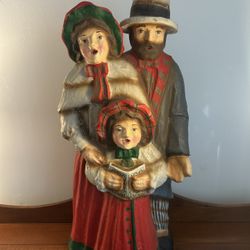 Vintage Dickens Style Carolers Paper Mache / Hollow Decoration 31” tall x 15” wide x 10” depth 