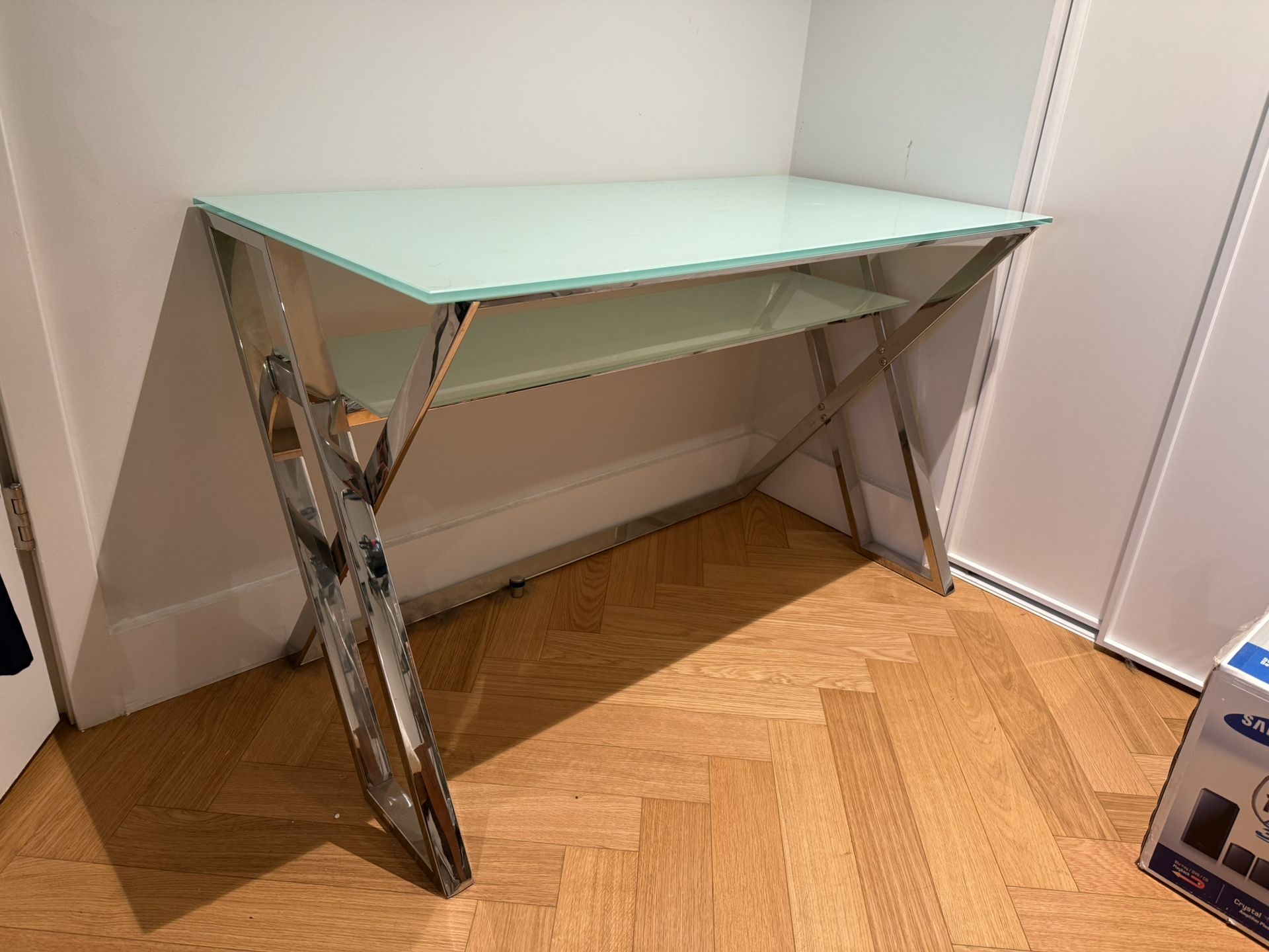 Frosted Glass And Chrome Desk From City Furniture!