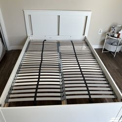 IKEA white SONGESAND full bed frame + LÖNSET slats