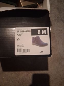 Size 8 EF EVERGREEN NAVY EAST 5TH MEMORY FOAM BOOTIES
