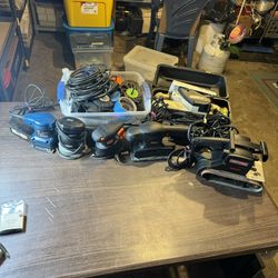 LOT OF 6 SANDERS & EXTRA PAPER / CRAFTSMAN, RYOBI, ROCKWELL