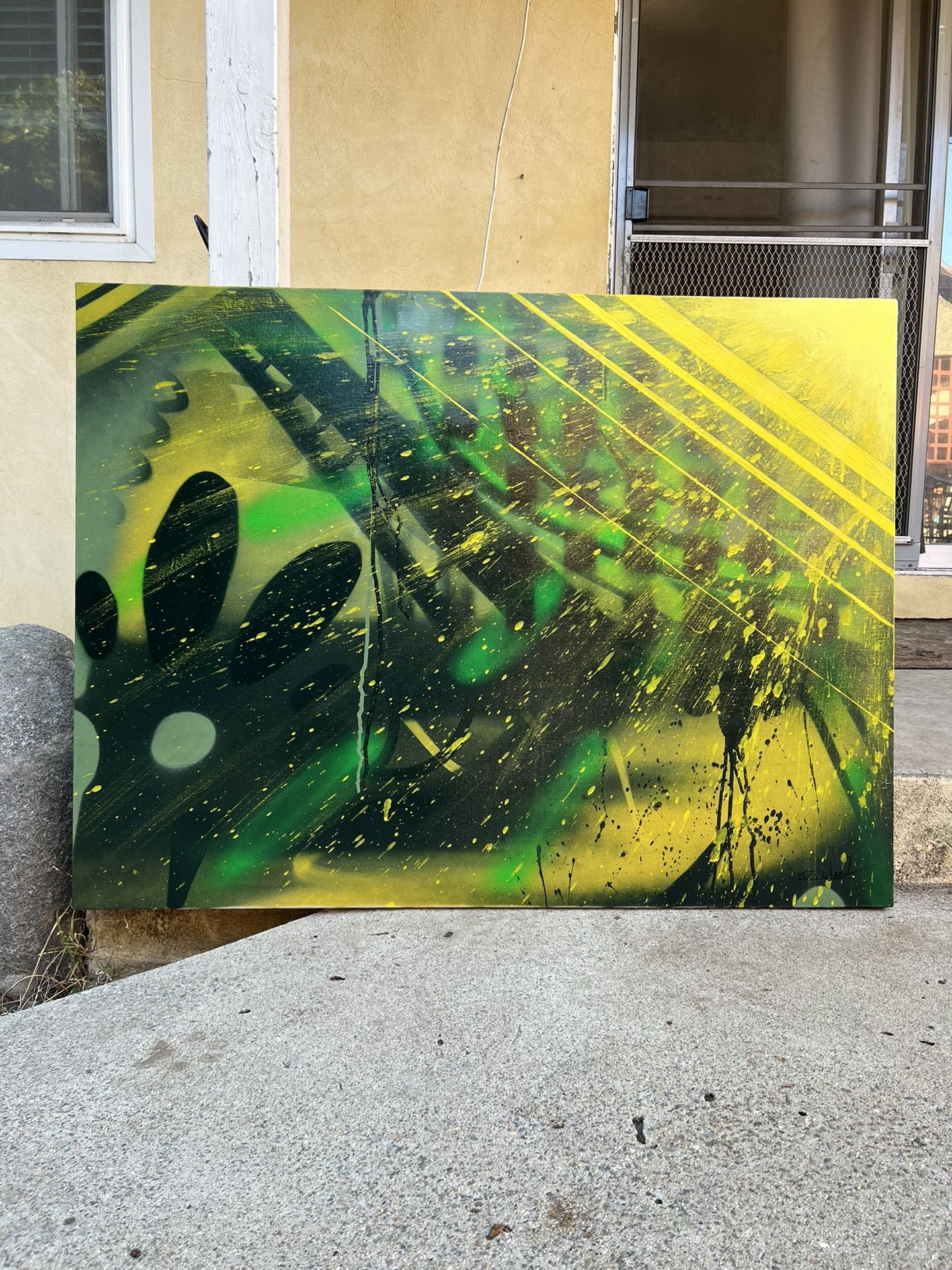 Painting spray paint and Acrylic on canvas