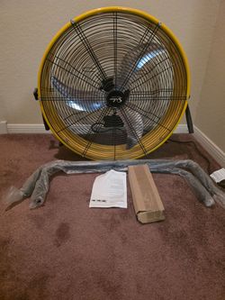 Simple Deluxe 24 Inch High Velocity Drum Fan Yellow