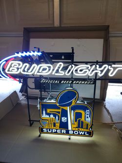 Bud Light Super Bowl 50 Neon Sign